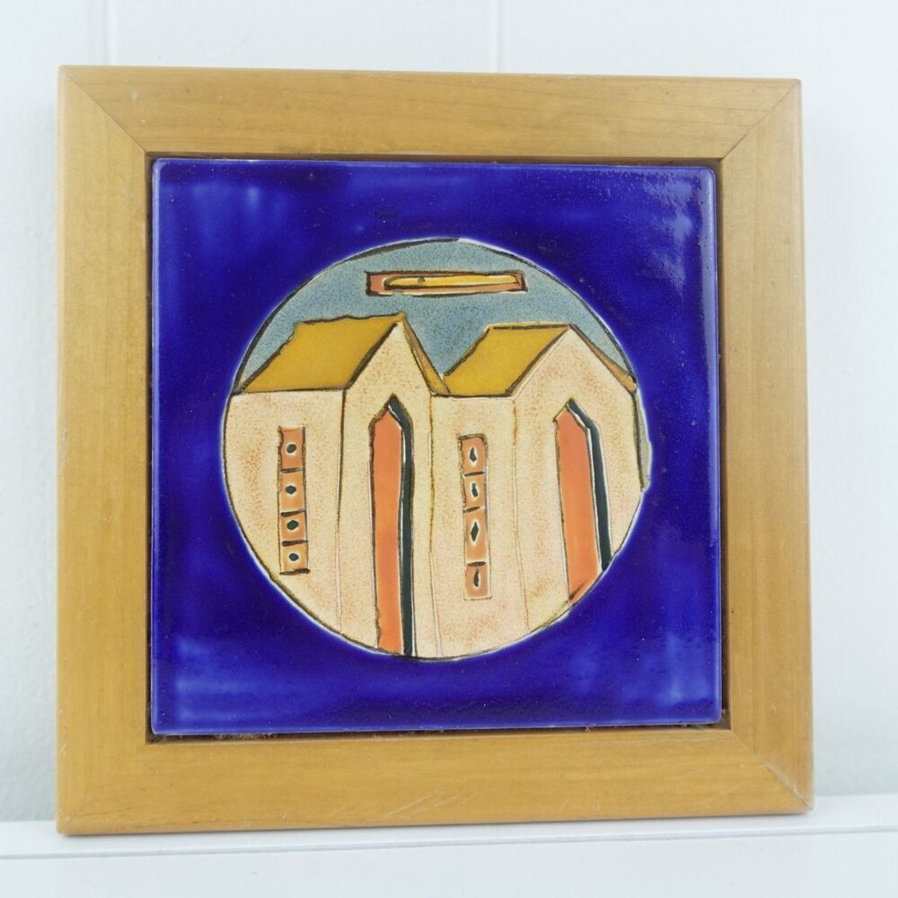 Framed Hand Pained Tile Signed by The Artist